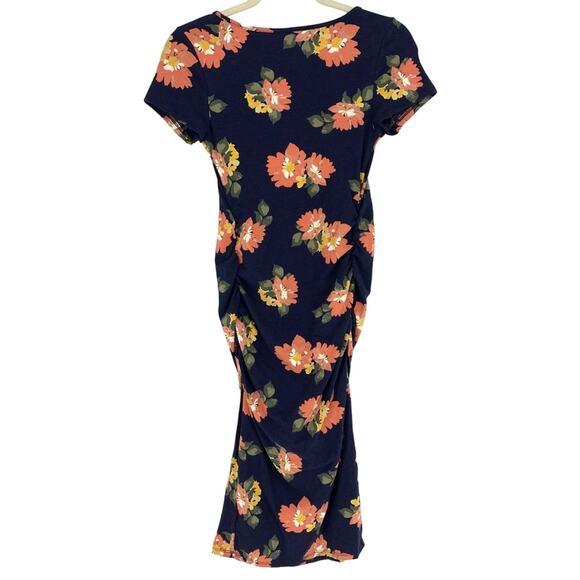 Ingrid & Isabel Isabel Maternity Navy Floral T-shirt Dress Size XS - Picture 2 of 6